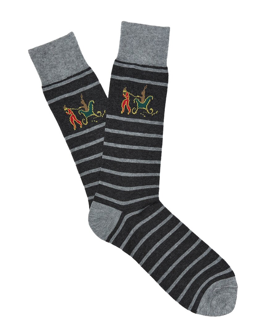 Shop J.mclaughlin Santa Sleigh Stripe Socks