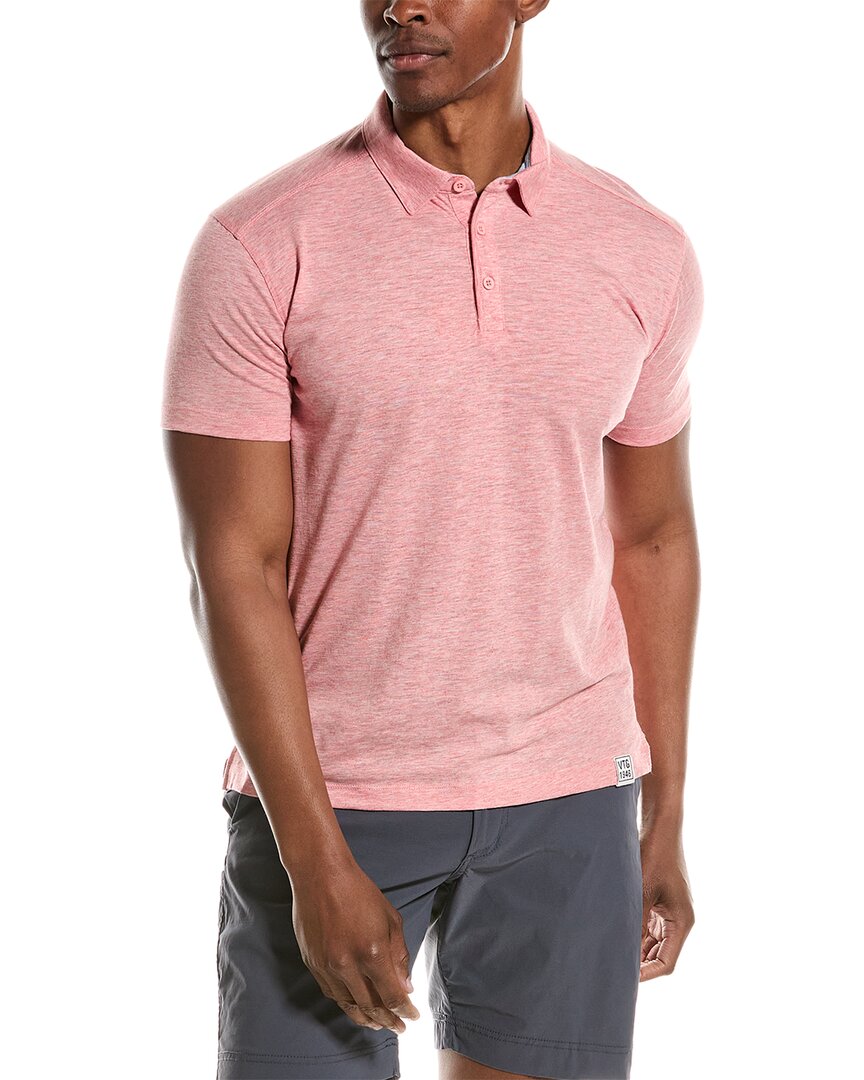 Shop Vintage 1946 Slub Jersey Polo Shirt In Pink