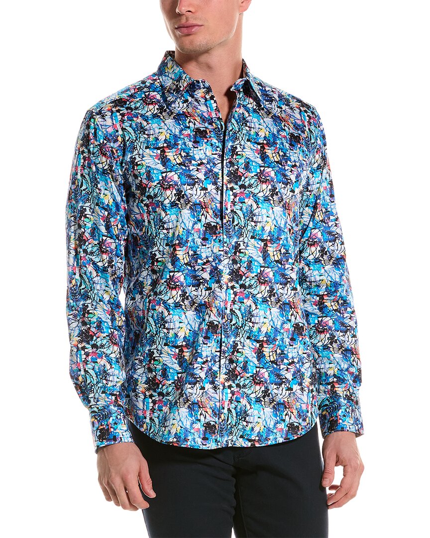 Shop Robert Graham Fleming Classic Fit Woven Shirt In Blue