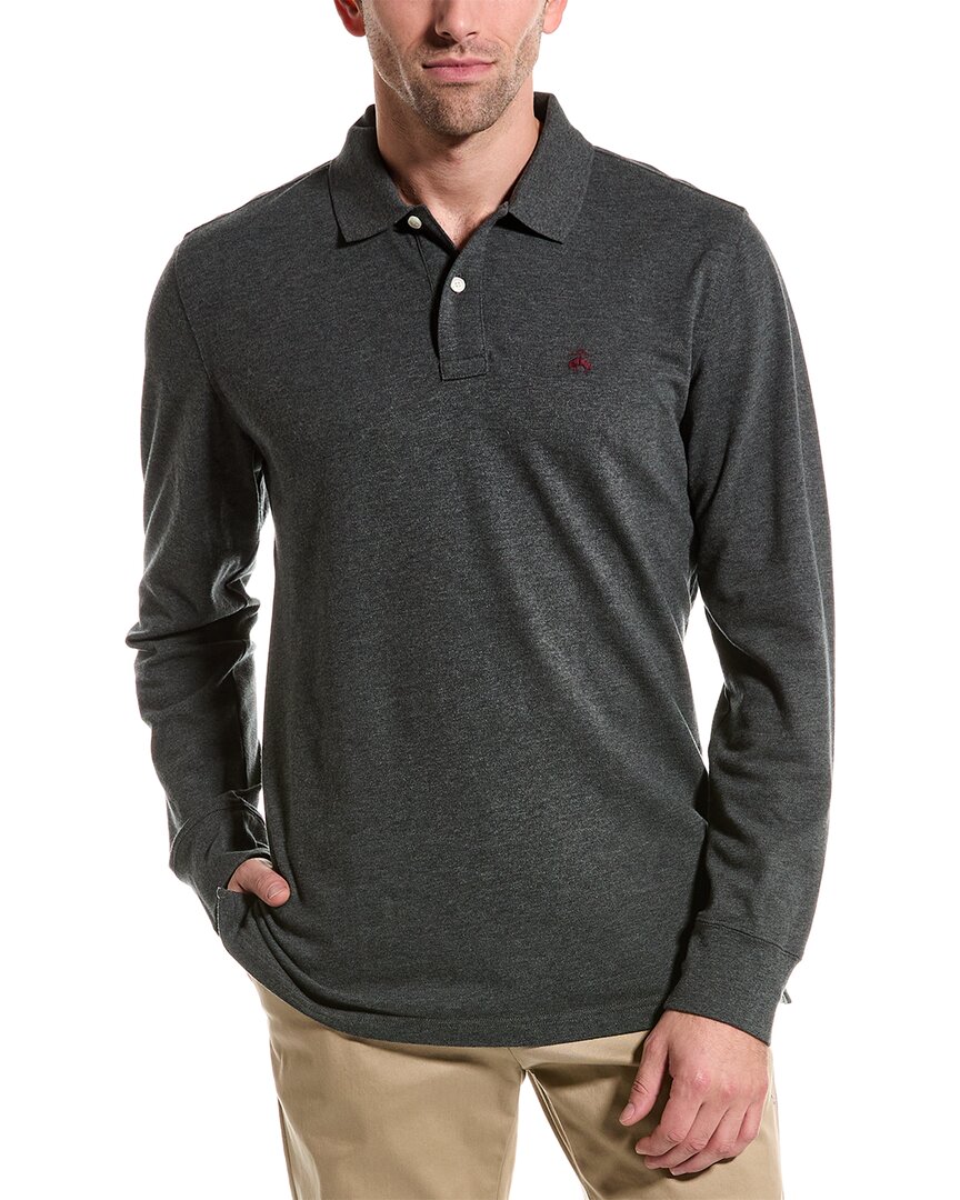 Shop Brooks Brothers Pique Core Polo Shirt In Grey