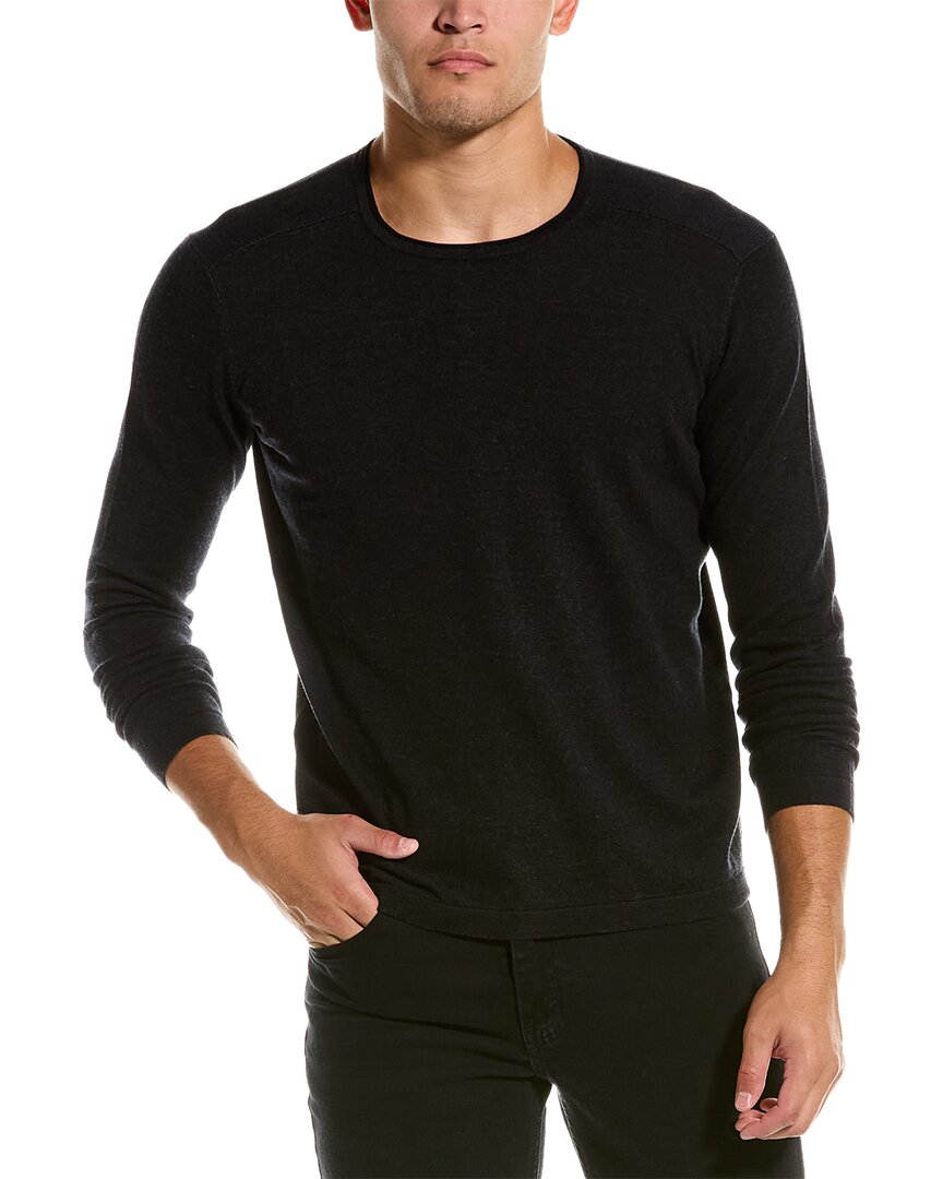 Shop Raffi Vanise Yoke Crewneck Sweater In Black