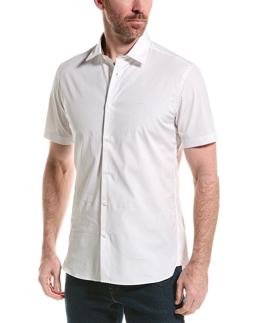 Pre-owned Burberry Woven Shirt Men's In White