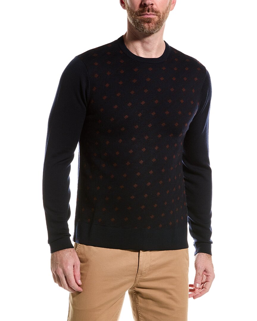 Shop Raffi Merino Wool Crewneck Sweater In Blue