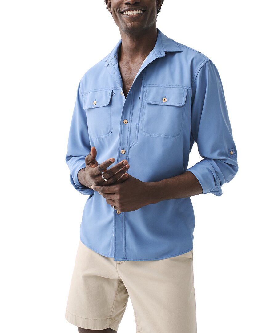 Faherty All Day Air Upf Shirt In Blue