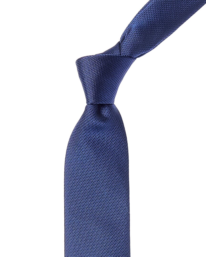 Hugo Boss Dark Blue Silk-blend Tie In Blue