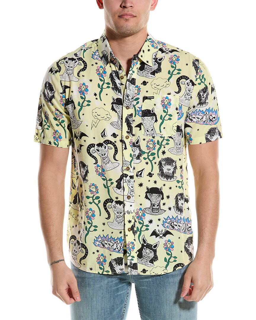 Shop Volcom Surf Vitals Ozzy Shirt In Yellow