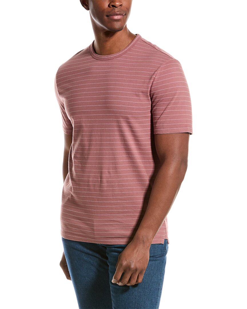 Shop Vince Garment Dye Fleck Stripe T-shirt In Red