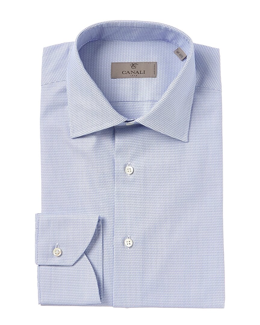 Shop Canali Modern Fit Dress Shirt In Blue