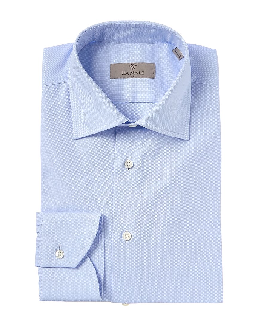 Shop Canali Modern Fit Dress Shirt In Blue