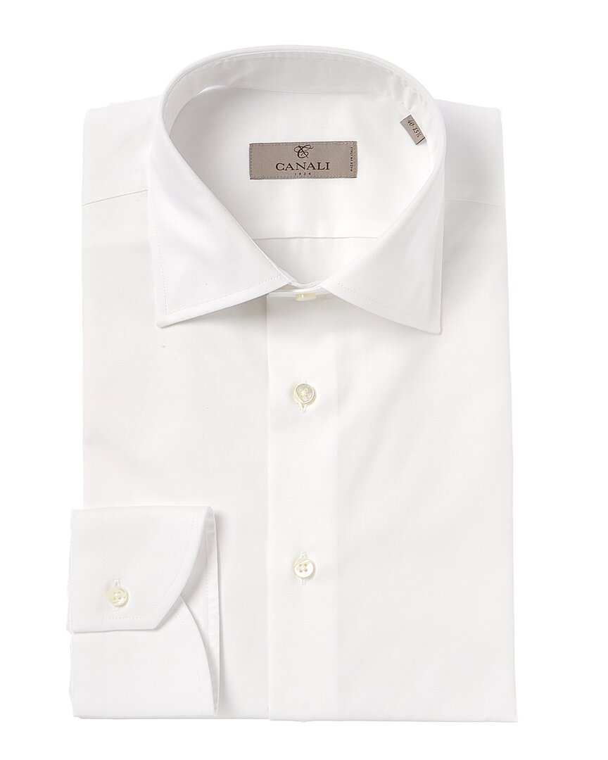 Shop Canali Modern Fit Dress Shirt In White