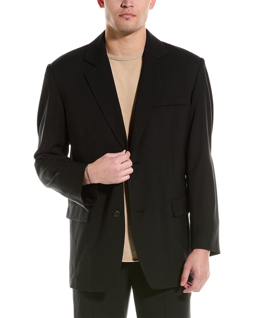 Shop Helmut Lang Oversized Wool-blend Blazer In Black