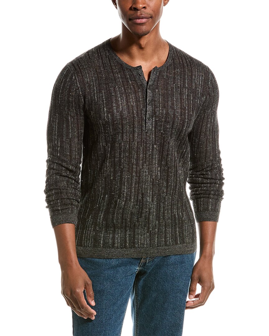 JOHN VARVATOS JOHN VARVATOS WILLIAM SLIM FIT LINEN-BLEND HENLEY