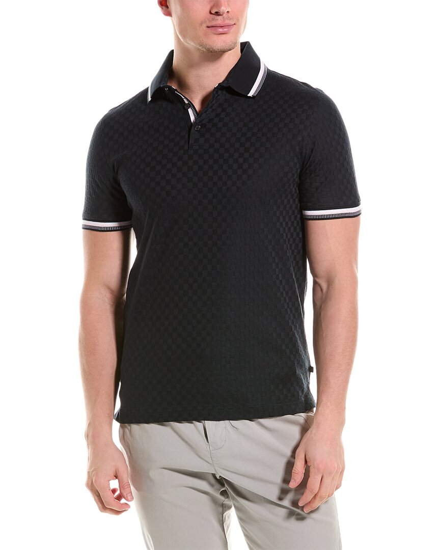 Ted Baker Palos Regular Fit Textured Cotton Knit Polo In Blue