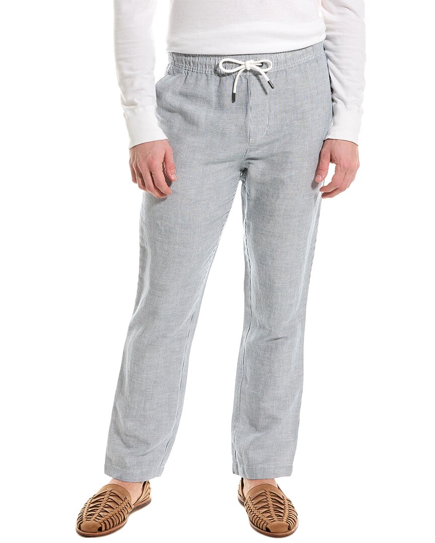 Onia Air Linen-blend Pull-on Pant In Blue