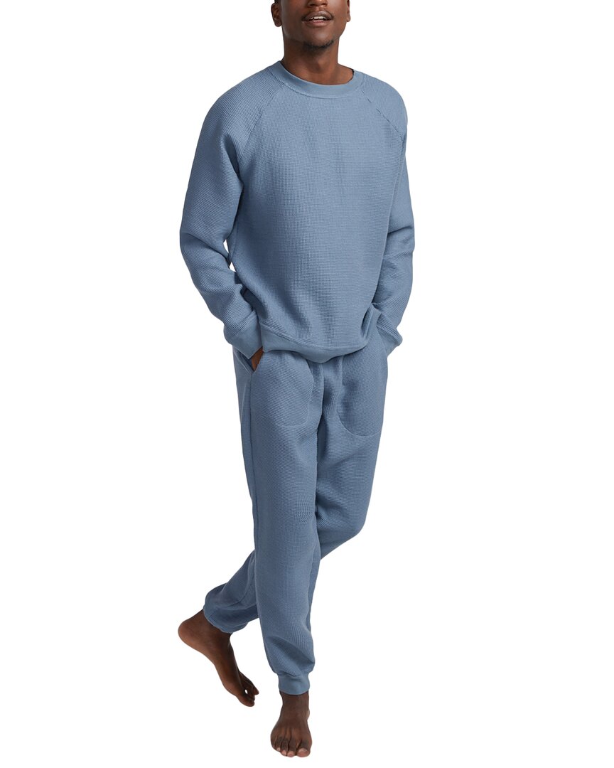 Parachute Waffle Lounge Set In Blue