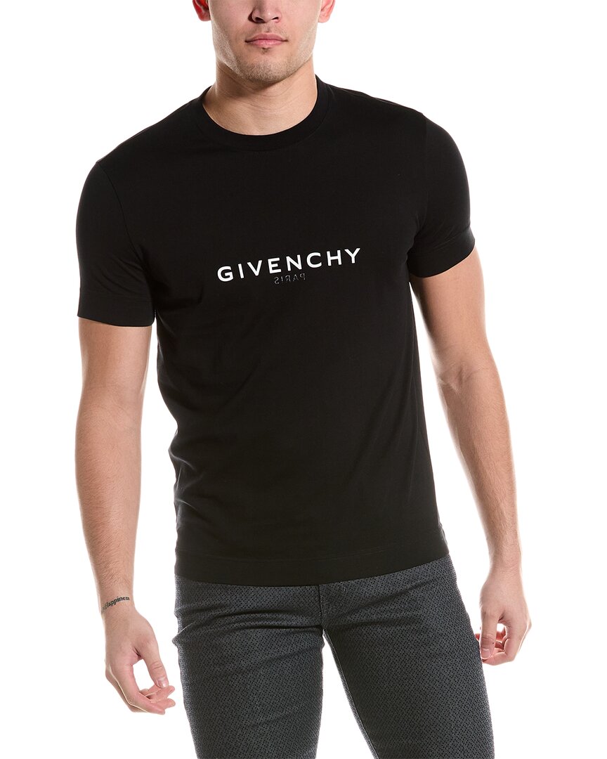 Shop Givenchy Logo Slim Fit T-shirt In Black