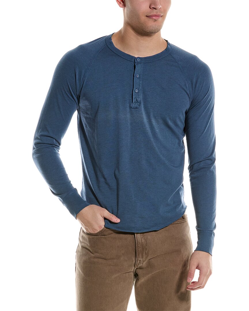 Shop Save Khaki United Henley Shirt In Blue