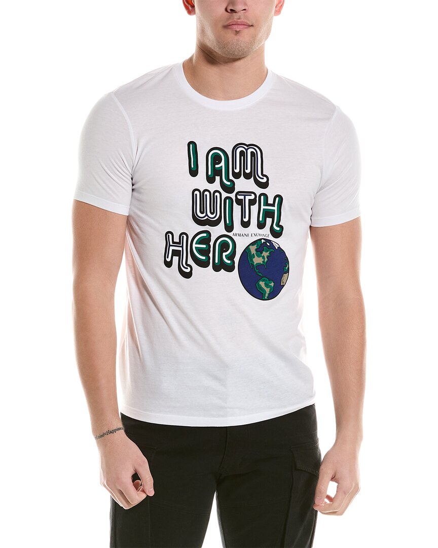 Shop Armani Exchange Slim Fit T-shirt In White