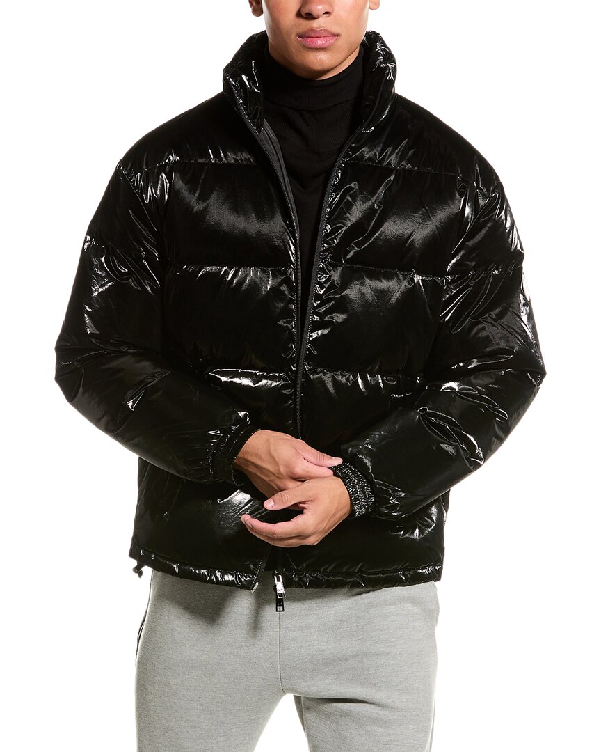 Shop Armani Exchange Quilted Puffer Down Coat In Black