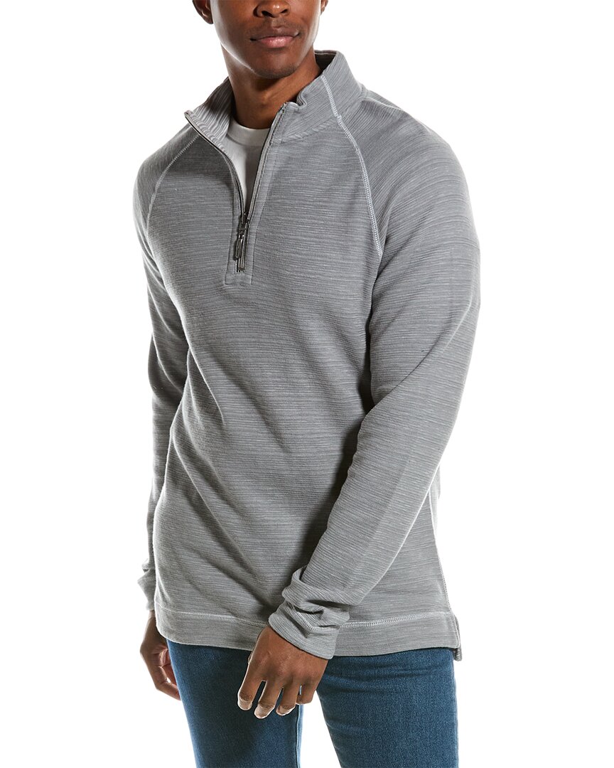 Tommy Bahama French Terry Half Zip Pullover In Grey