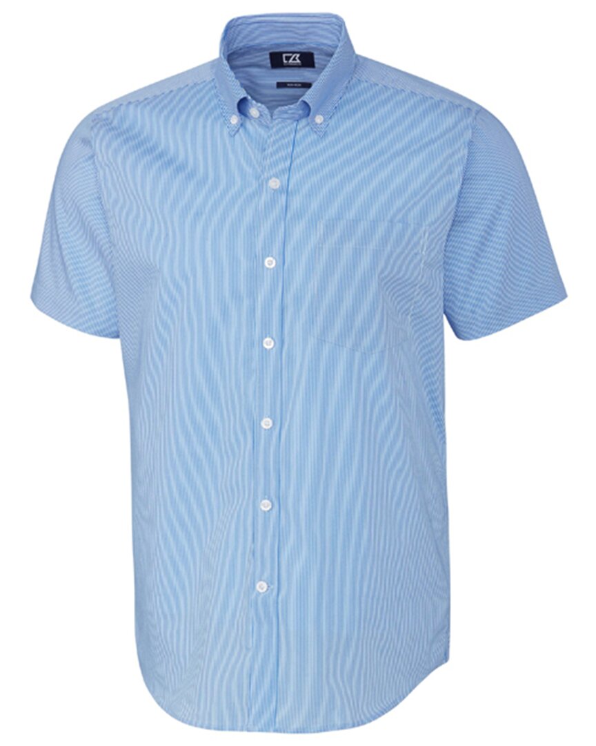 Shop Cutter & Buck Strive Dit-dat Print Shirt In Blue