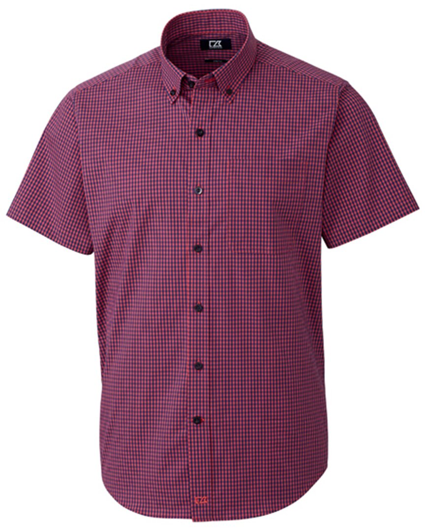 Shop Cutter & Buck Anchor Gingham Shirt In Pink