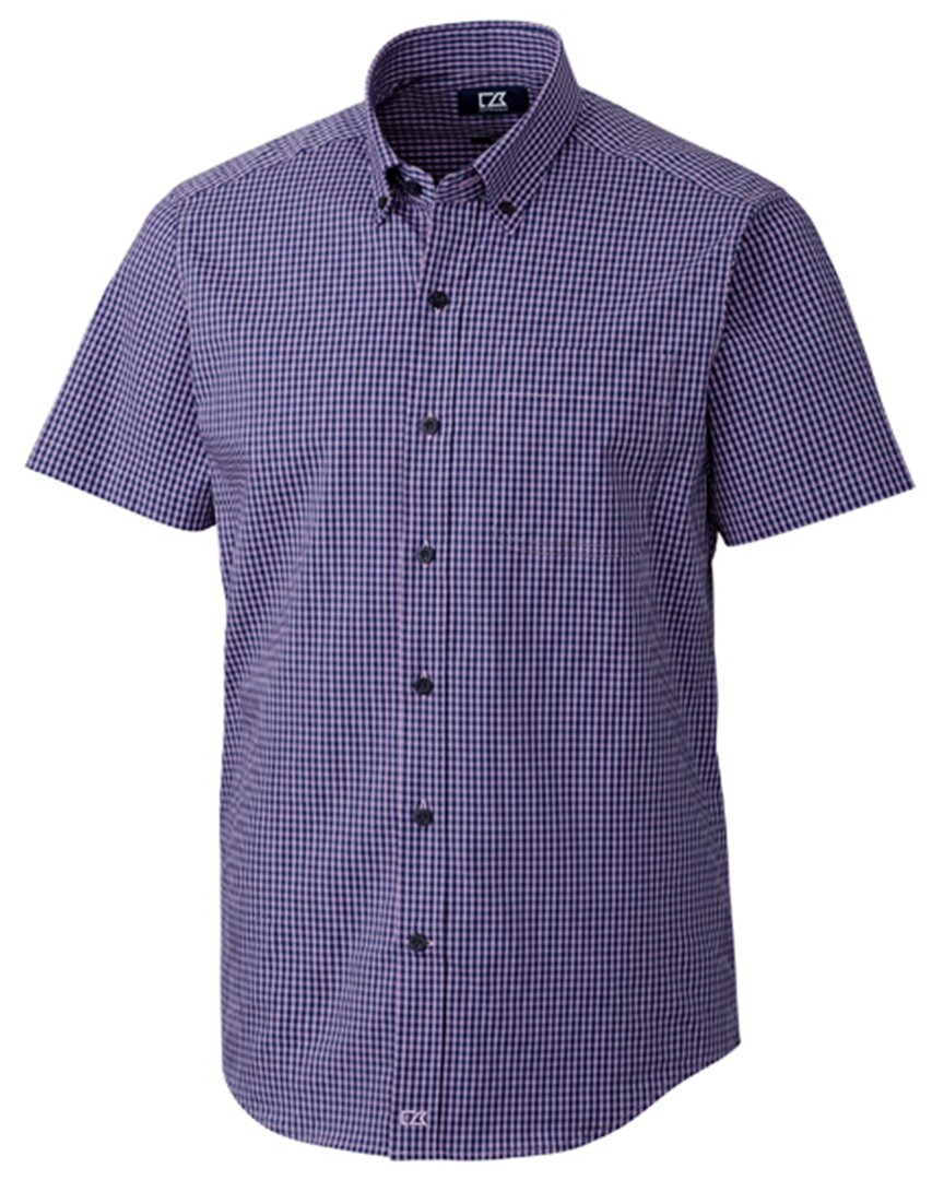 Shop Cutter & Buck Anchor Gingham Shirt In Purple