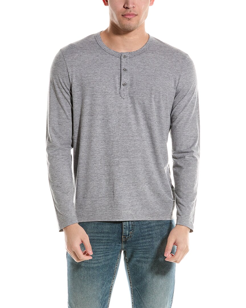 Shop Ag Jeans Clyde Henley Shirt In Grey