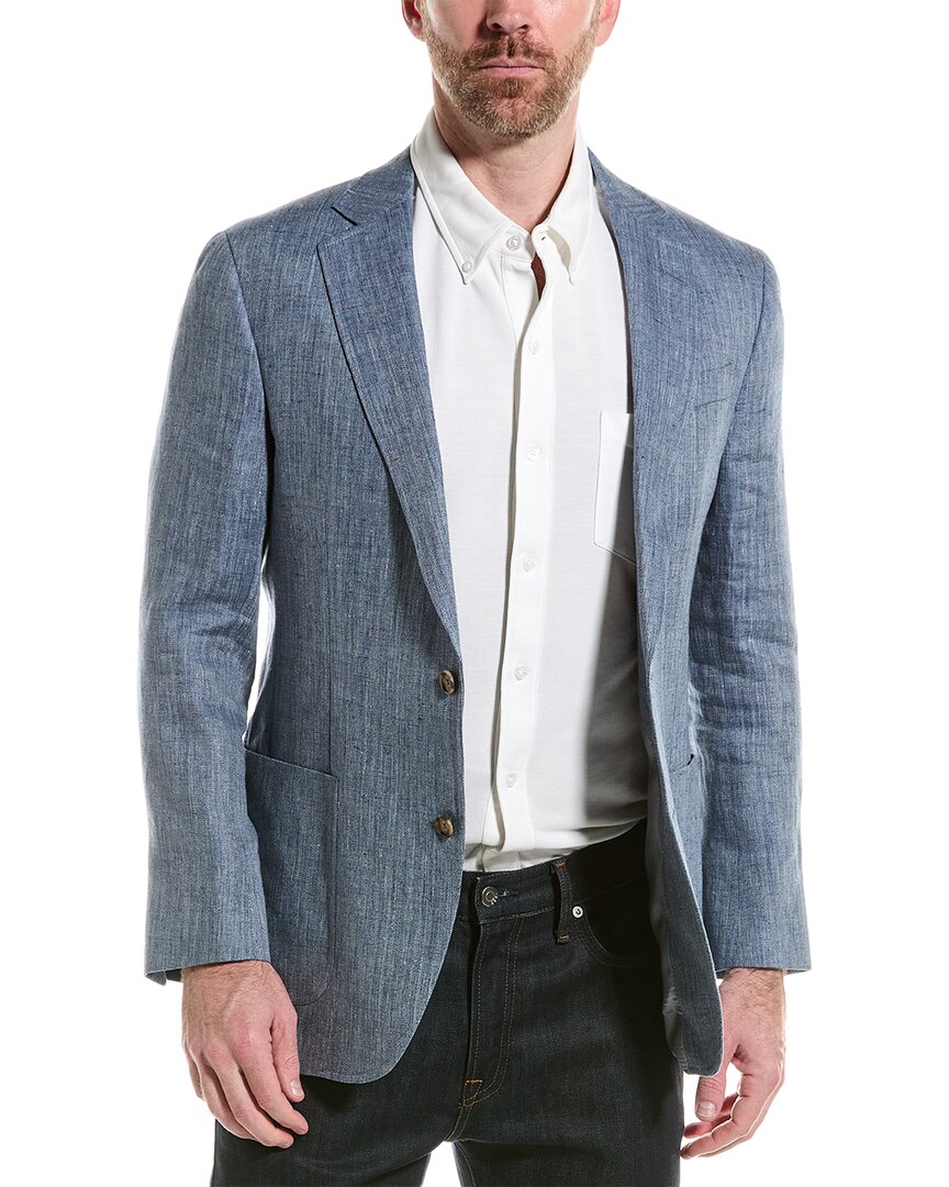 Shop Brooks Brothers Classic Fit Linen Suit Jacket In Blue