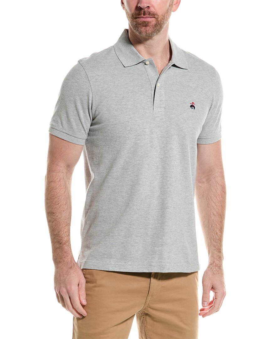 Shop Brooks Brothers Slim Fit Polo Shirt In Grey