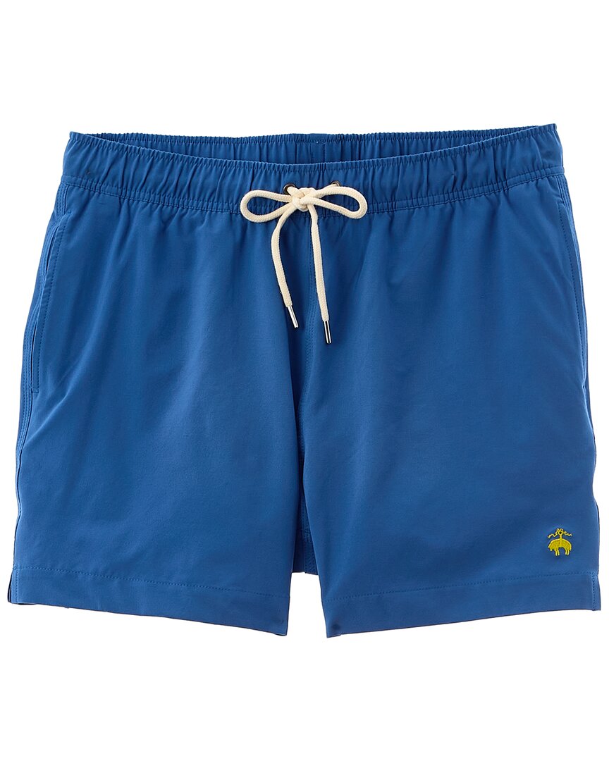 Brooks Brothers Solid Swim Trunk In Blue