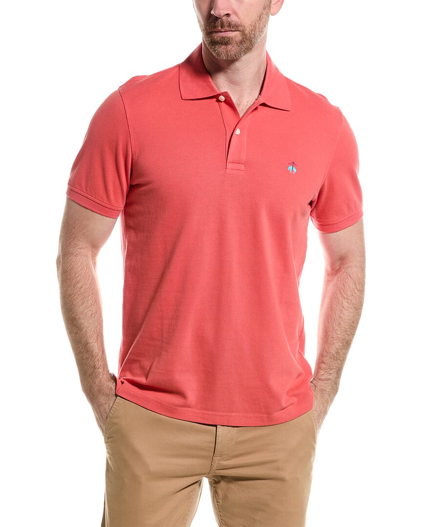 Shop Brooks Brothers Slim Fit Polo Shirt In Orange