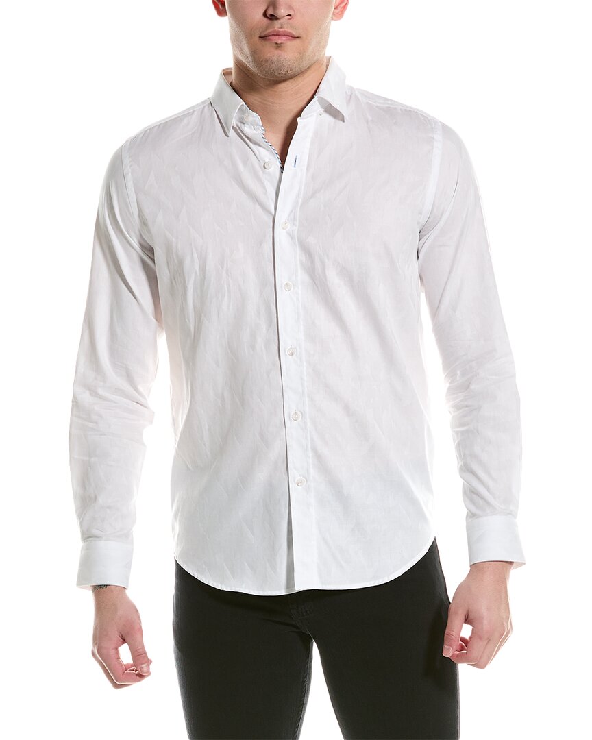 Robert Graham Kamal Tailored Fit Woven Shirt In White
