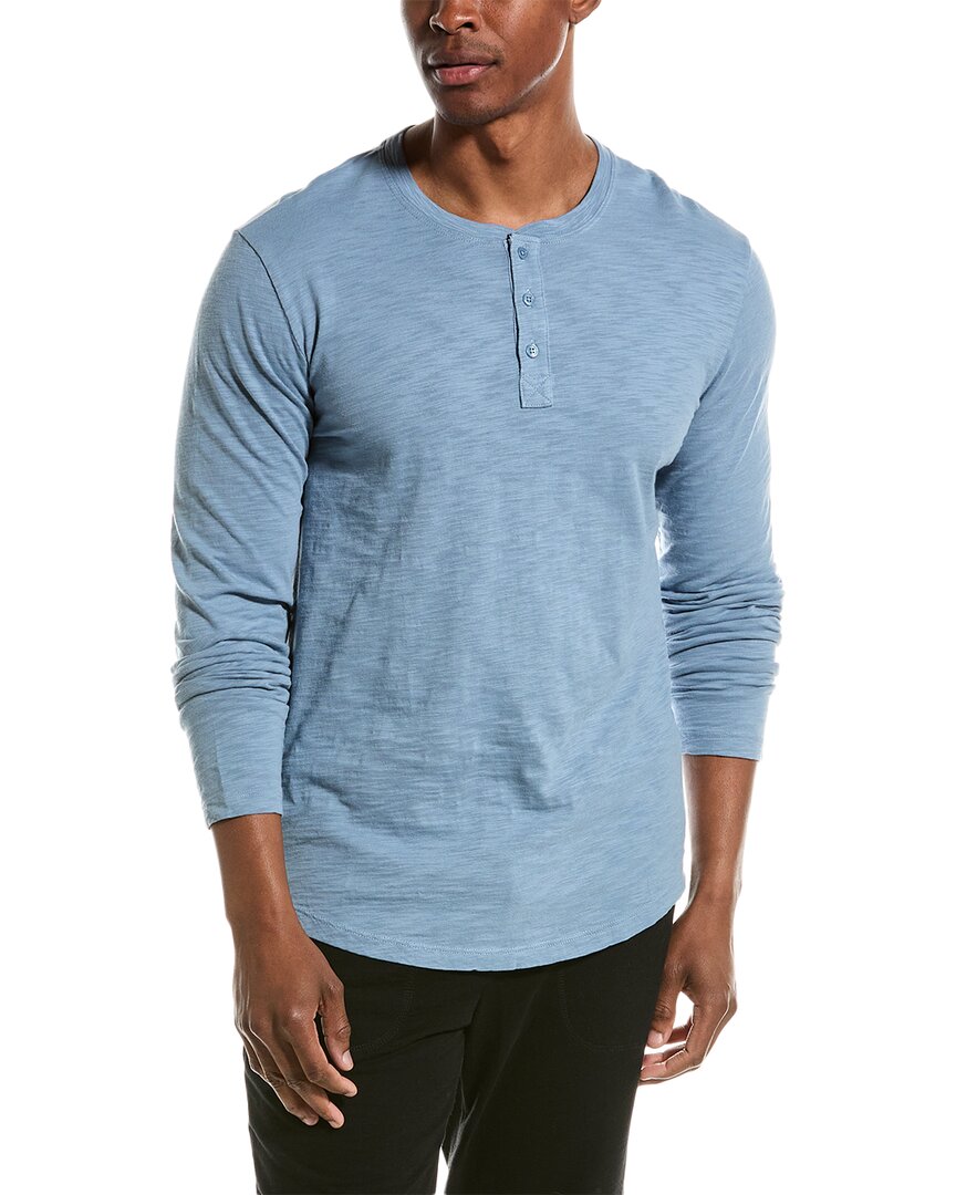 Shop Barefoot Dreams Malibu Collection Henley Shirt In Blue