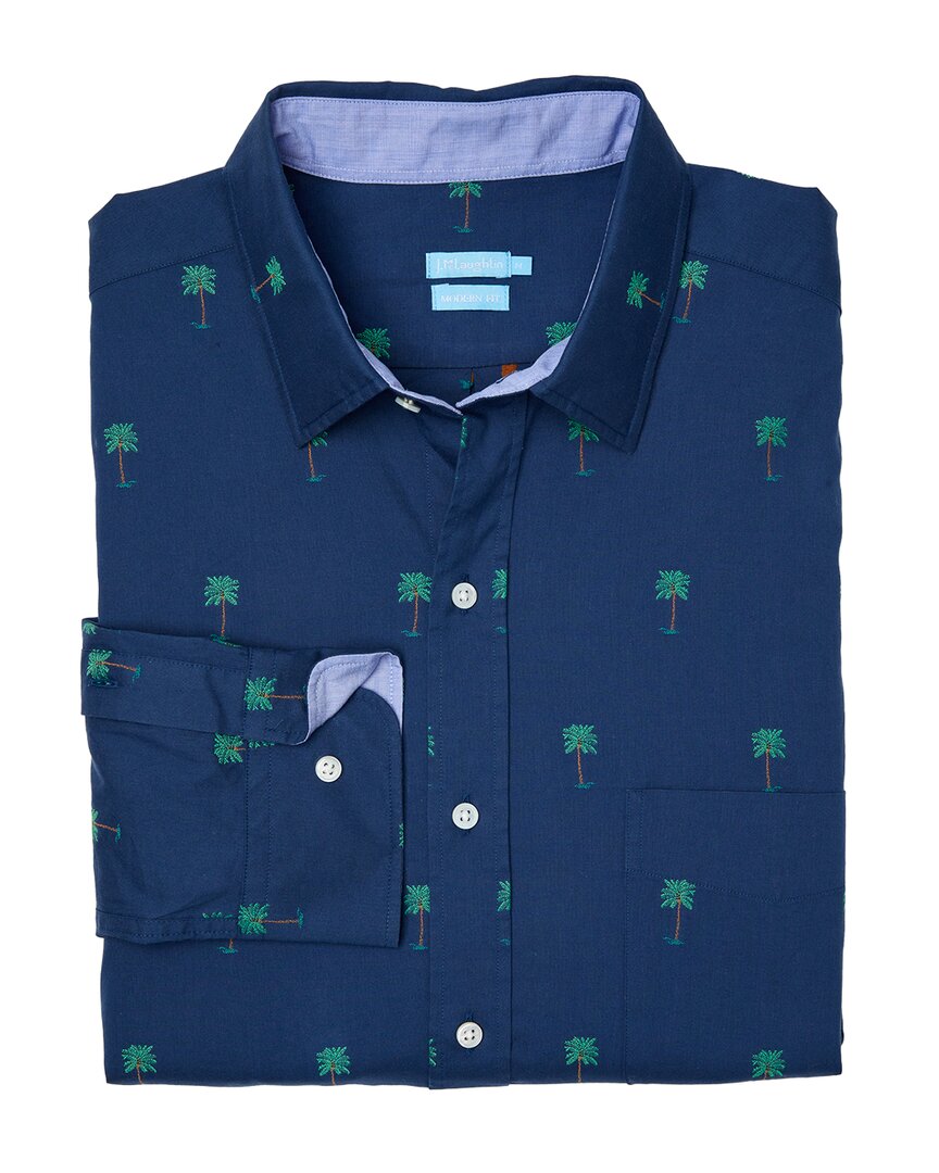 Shop J.mclaughlin Palm Tree Gramercy Modern Fit Shirt