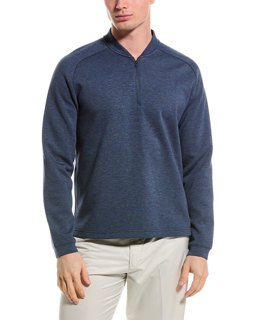 Shop J.mclaughlin Solid Peak Polo Shirt In Blue