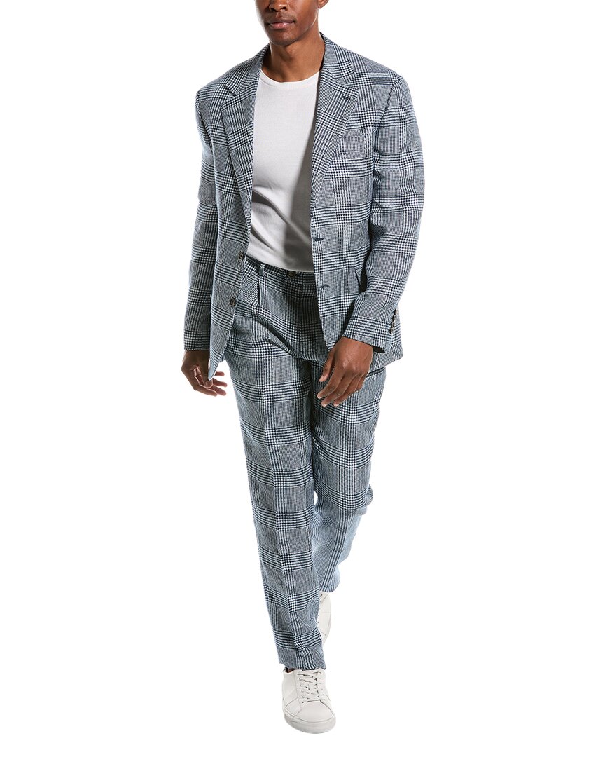 Brunello Cucinelli 2pc Linen & Wool-blend Suit In Gray