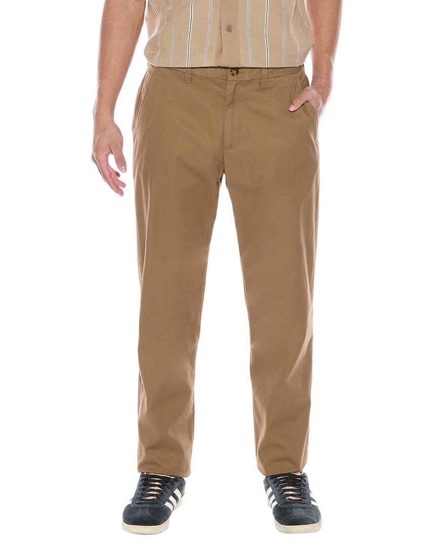 Vince Sueded Twill Garment-dye Pant In Brown
