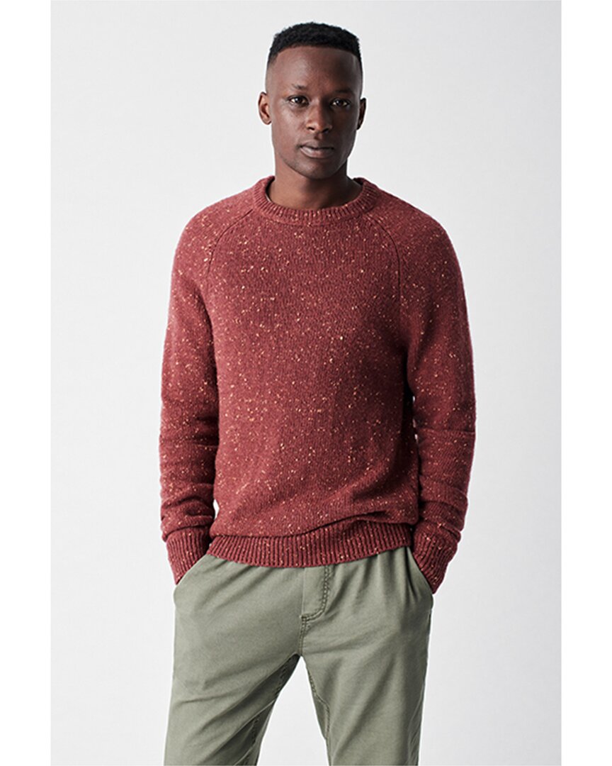 Shop Faherty Donegal Wool-blend Crewneck Sweater In Red