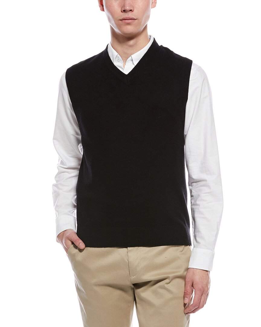 Raffi Cashmere V-neck Vest In Black