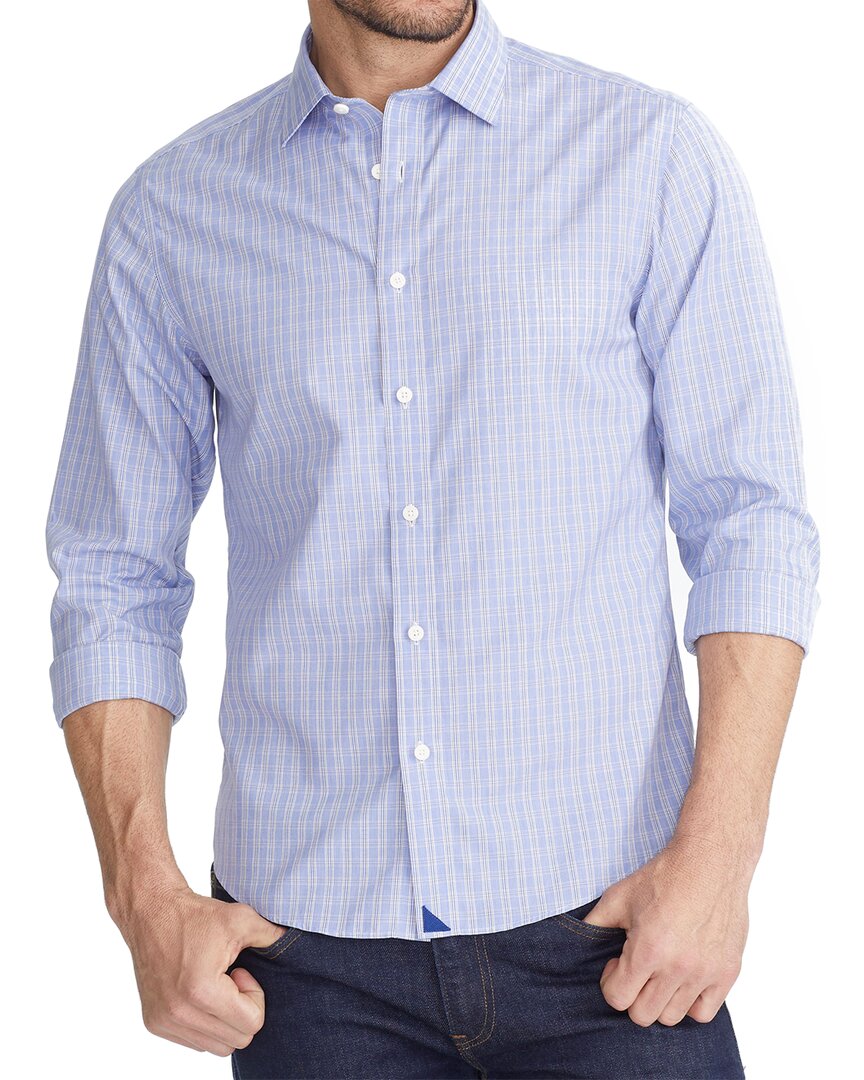 Shop Untuckit Slim Fit Luxe Wrinkle-free Redstone Shirt In Blue