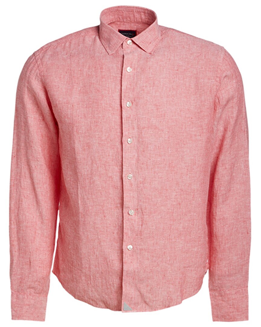 Shop Untuckit Wrinkle-resistant Eberle Linen Shirt In Red