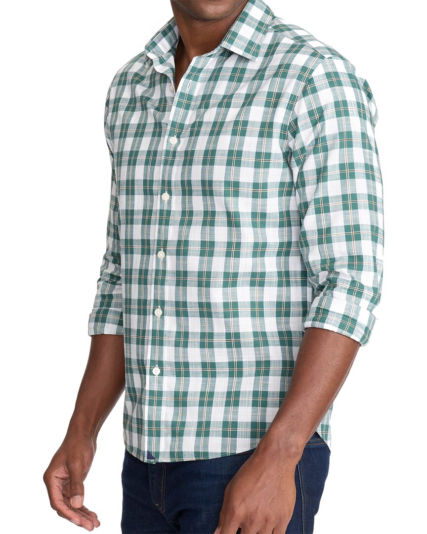 Shop Untuckit Slim Fit Wrinkle-free Denner Shirt In Green