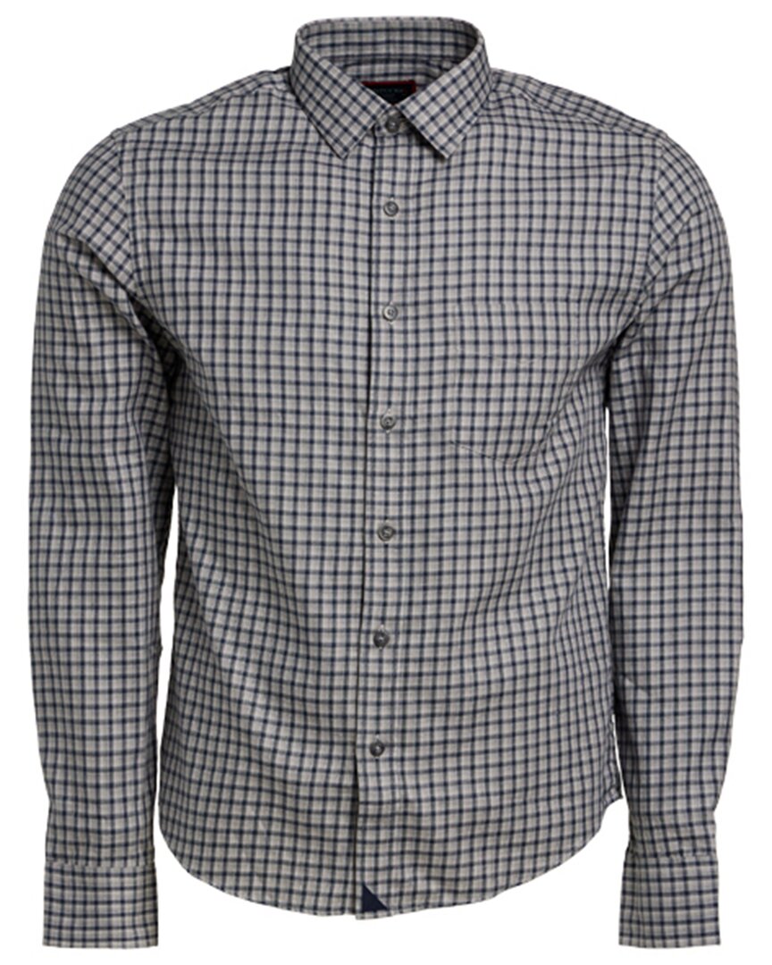 Shop Untuckit Slim Fit Flannel Massoni Shirt In Grey