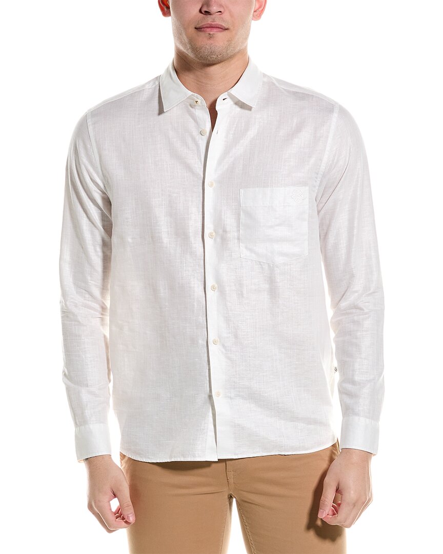 Shop Ted Baker Remark Smart Linen-blend Shirt In White