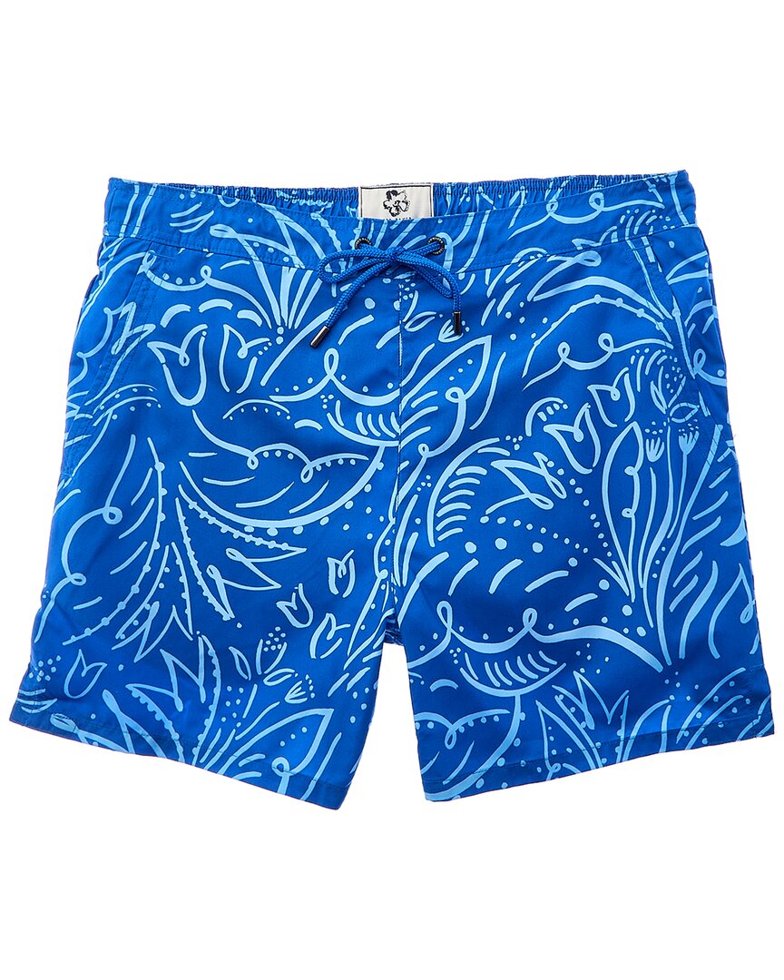 Shop Ted Baker Ryburn Paisley Printed Swim Short In Blue
