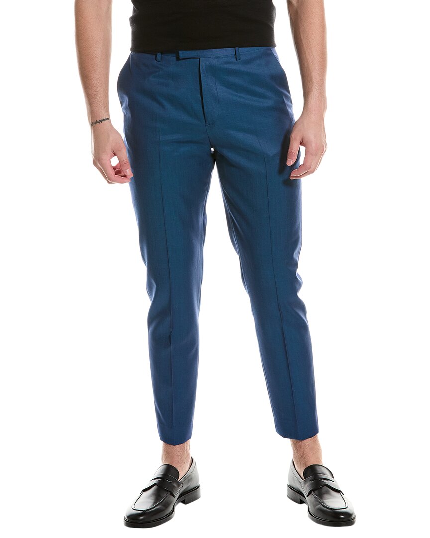 Ted Baker Atlow Slim Fit Wool Tapered Pant In Blue