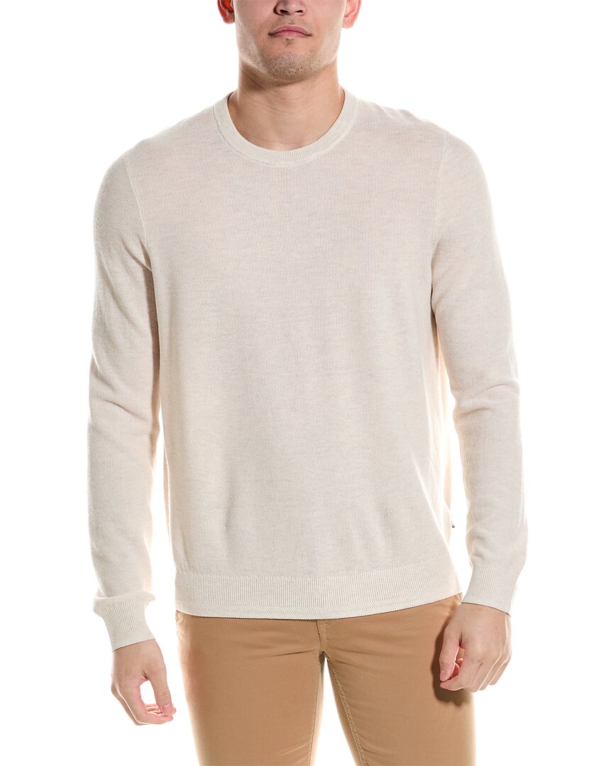 Shop Ted Baker Reson Regular Fit Wool-blend Crewneck Sweater In Beige