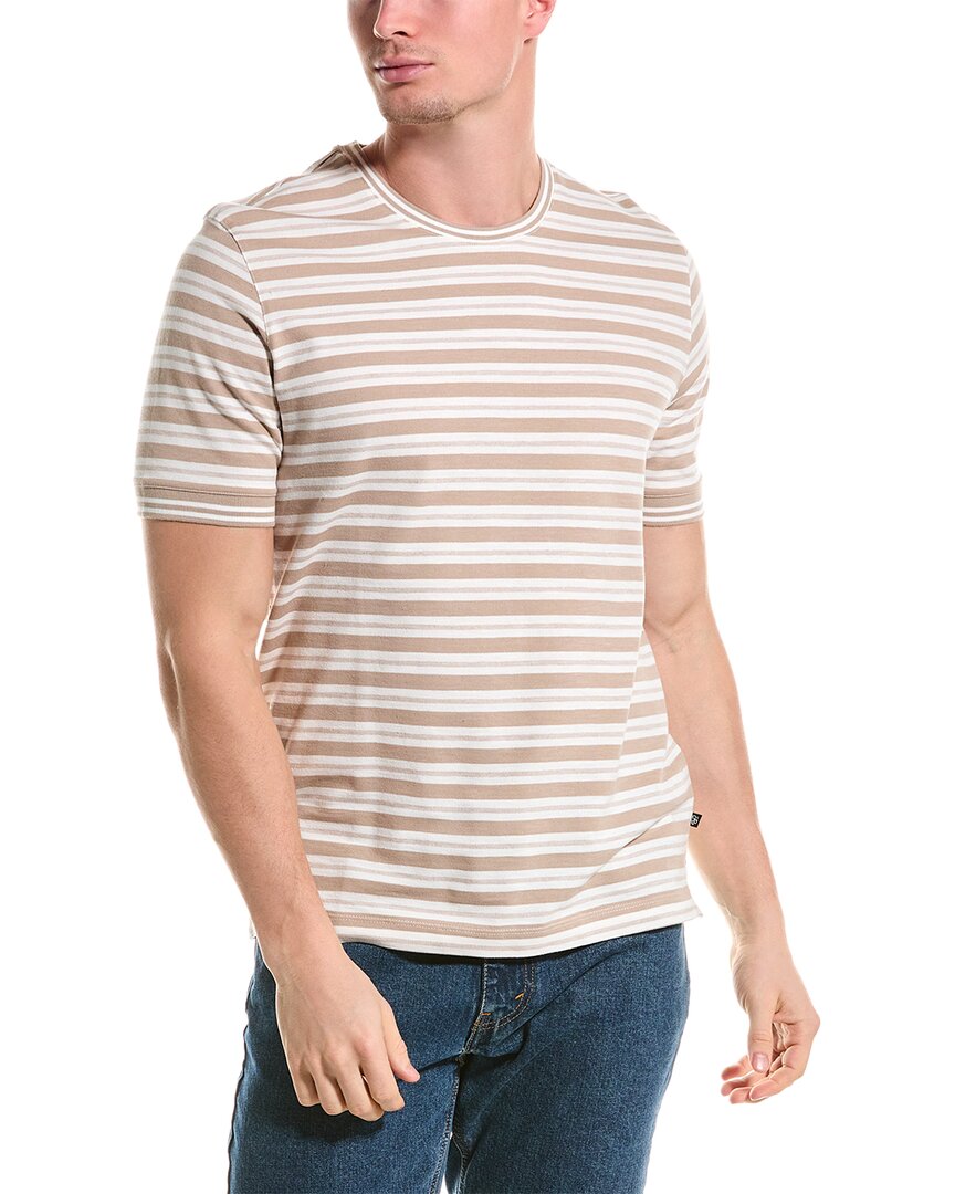 Shop Ted Baker Vadell Regular Fit Pique Linen-blend T-shirt In Brown