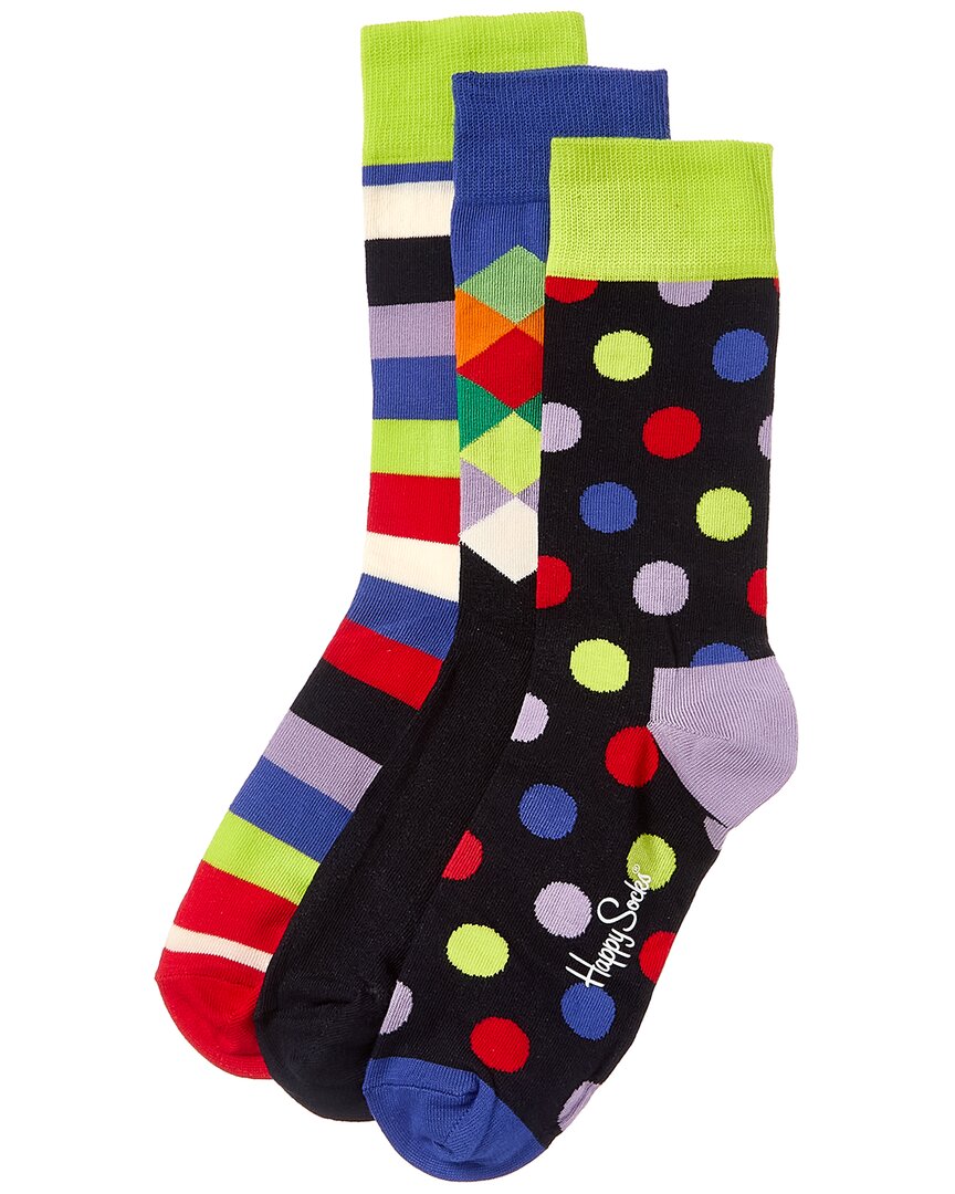 Happy Socks Big Dot 3-pack Gift Set In Multi